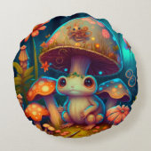 Levendige elven spelen onder paddenstoelen rond rond kussen (Achterkant)