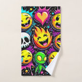Levendige Emoji Pop Art Bad Handdoek (Handdoek)