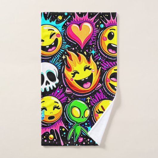 Levendige Emoji Pop Art Bad Handdoek (Handdoek)