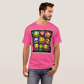 Levendige Emoji Pop Art T-shirt (Voorkant volledig)