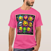 Levendige Emoji Pop Art T-shirt (Voorkant)