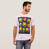 Levendige Emoji Pop Art T-shirt (Voorkant volledig)