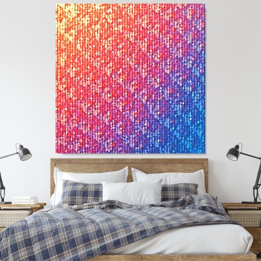 Levendige emotionele mozaïeksprankeling canvas afdruk (Insitu (Slaapkamer))