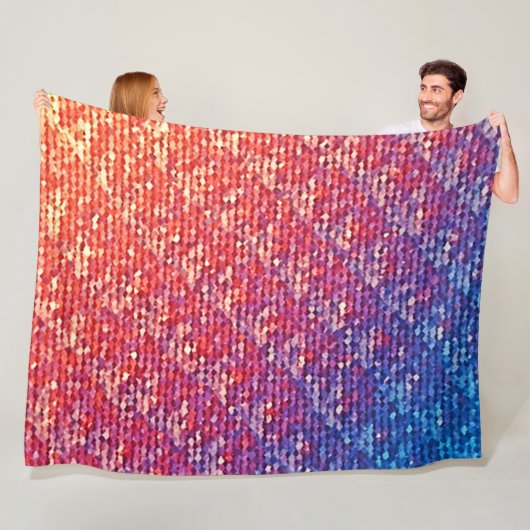 Levendige emotionele mozaïeksprankeling fleece deken (In situ)
