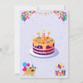 Levendige en feestelijke verjaardagsviering uitnod kaart (Achterkant)