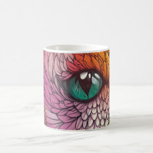 levendige en gedetailleerde weergave van het oog v koffiemok