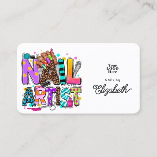Levendige en gedurfde Afro-Amerikaanse nagelarties Visitekaartje (Voorkant)