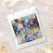 Levendige en grillige abstracte geometrische kunst bedankzakje (Geknipt)