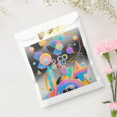 Levendige en grillige abstracte geometrische kunst bedankzakje (Gezegeld)