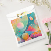 Levendige en grillige abstracte geometrische kunst bedankzakje (Gezegeld)