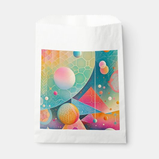 Levendige en grillige abstracte geometrische kunst bedankzakje (Voorkant)