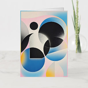 Levendige en grillige abstracte geometrische kunst folie wenskaart