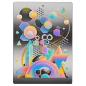 Levendige en grillige abstracte geometrische kunst klembord (Achterkant)