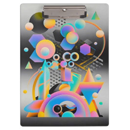 Levendige en grillige abstracte geometrische kunst klembord