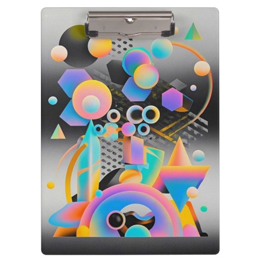 Levendige en grillige abstracte geometrische kunst klembord (Voorkant)