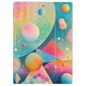 Levendige en grillige abstracte geometrische kunst klembord (Achterkant)