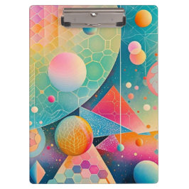 Levendige en grillige abstracte geometrische kunst klembord