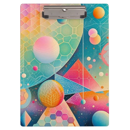 Levendige en grillige abstracte geometrische kunst klembord (Voorkant)