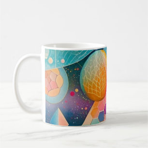 Levendige en grillige abstracte geometrische kunst koffiemok