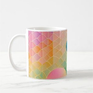 Levendige en grillige abstracte geometrische kunst koffiemok