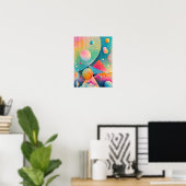 Levendige en grillige abstracte geometrische kunst poster (Thuiskantoor)