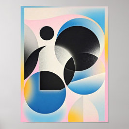 Levendige en grillige abstracte geometrische kunst poster