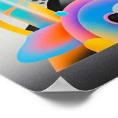 Levendige en grillige abstracte geometrische kunst poster (Hoek)