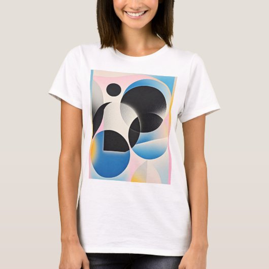 Levendige en grillige abstracte geometrische kunst t-shirt (Voorkant)