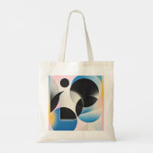 Levendige en grillige abstracte geometrische kunst tote bag (Achterkant)
