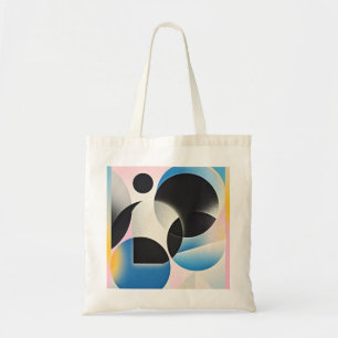 Levendige en grillige abstracte geometrische kunst tote bag