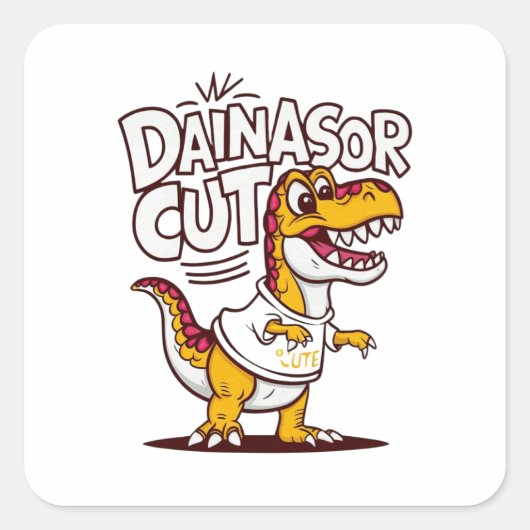 Levendige en grillige vectorillustratie van een ki vierkante sticker (Voorkant)