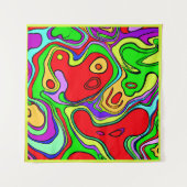 Levendige en kleurrijke Abstracte patroonkunst Wandkleed (Voorkant (horizontaal))