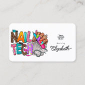 Levendige en kleurrijke Afro-Amerikaanse Nail Tech Visitekaartje (Voorkant)