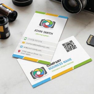 Levendige en kleurrijke fotografie met QR-code Visitekaartje