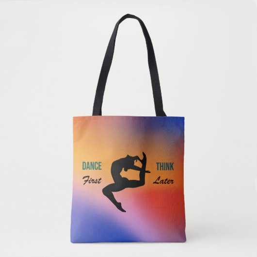 Levendige en kleurrijke Gradient Dance Quote Tote Bag (Voorkant)