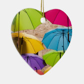 Levendige en kleurrijke paraplu's keramisch ornament (Rechts)