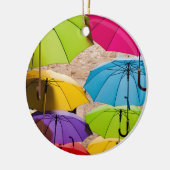 Levendige en kleurrijke paraplu's keramisch ornament (Links)