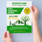 Levendige en professionele gazon & landschapsarchi flyer (Hand)
