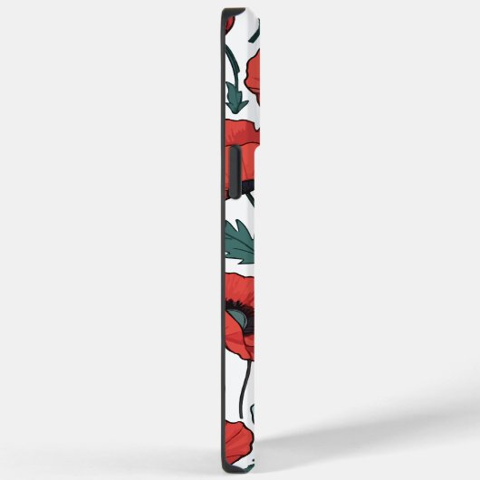 Levendige en rode Poppy Bloemen Illustratiepatroon Case-Mate iPhone Case (Achterkant / Rechts)