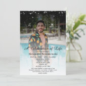 Levendige en Tasteful Funeral Celebration of Life Kaart (Staand voorkant)