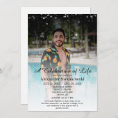 Levendige en Tasteful Funeral Celebration of Life Kaart (Voorkant / Achterkant)
