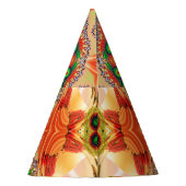 Levendige energiekleuren: mandala design. feesthoedjes (Achterkant)