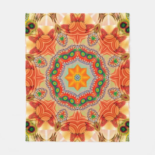 Levendige energiekleuren: mandala design. fleece deken (Voorkant)