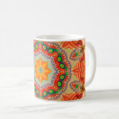 Levendige energiekleuren: mandala design. koffiemok (Voorkant rechts)