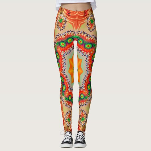 Levendige energiekleuren: mandala design. leggings (Voorkant)