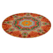 Levendige energiekleuren: mandala design. snijplank (Hoek)