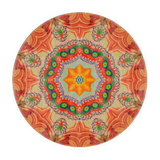 Levendige energiekleuren: mandala design. snijplank