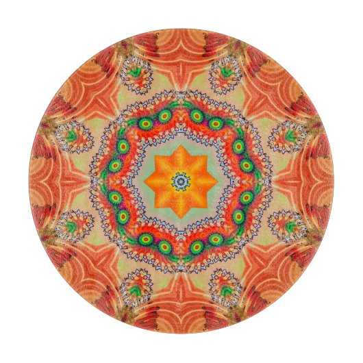 Levendige energiekleuren: mandala design. snijplank (Voorkant)