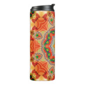 Levendige energiekleuren: mandala design. thermosbeker (Gedraaid links)