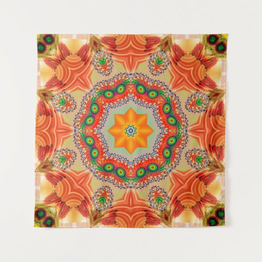Levendige energiekleuren: mandala design. wandkleed (Voorkant)